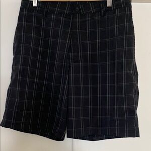 Men's Black Checkered Shorts